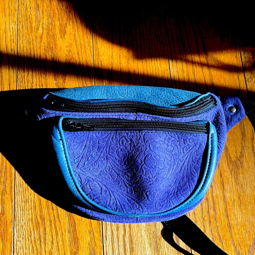 Purple suede fanny pack